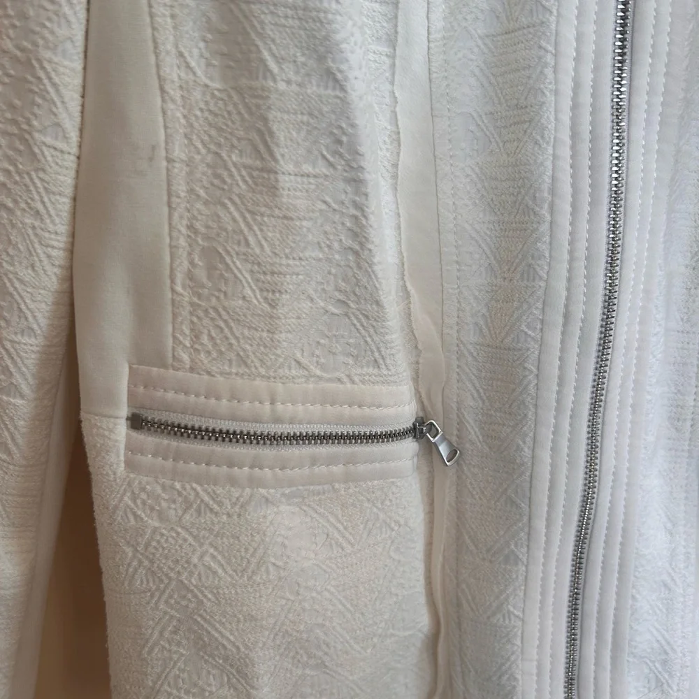 Rebecca Taylor size 6 white blazer jacket. 72% cotton, 25% polyester, 3% spandex - Picture 3 of 4